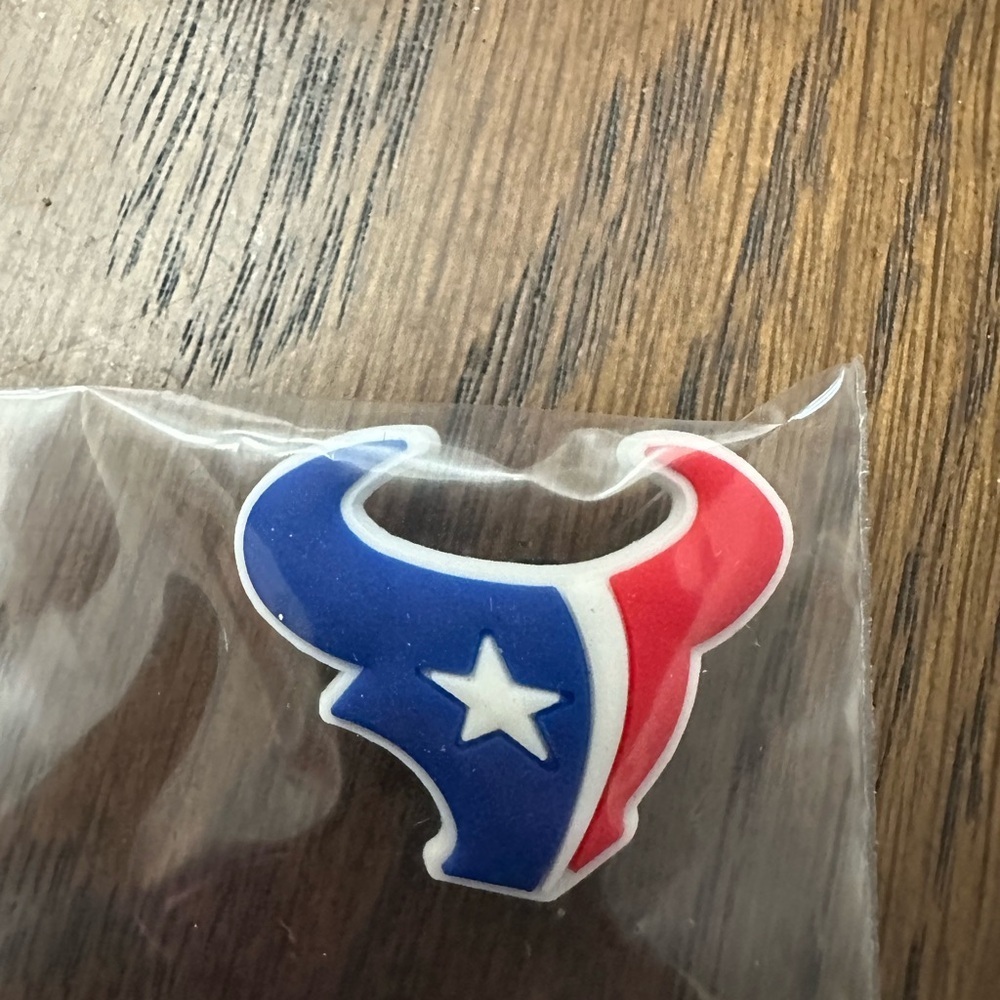 Blue and Red Texan croc charm